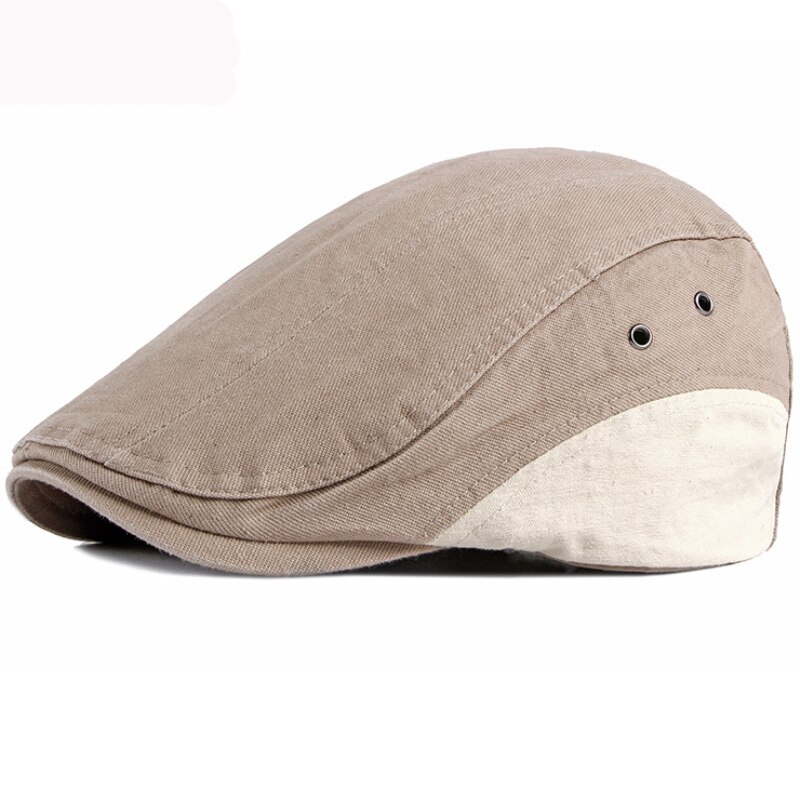 HT3012 boinas sombrero Primavera Verano gorra de algodón transpirable ajustable para hombre artista pintor sombrero Ivy Newsboy gorra plana hombres mujeres boina Cap: Caqui