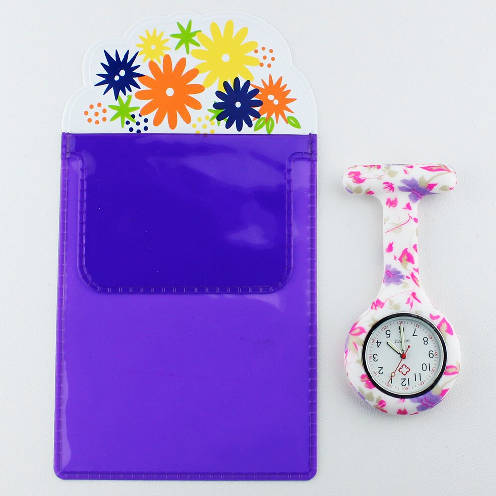 Free Pencil Case FOB Silicone Nurse Watch Doctor Nurse Butterfly Pattern Japenese Movt Brand Hospital Nurse Pocket Watch