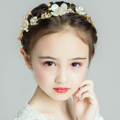 Bandeau pour petites filles, couronne de cheveux, couronne de mariée, bal princesse, Champagne, pour filles,