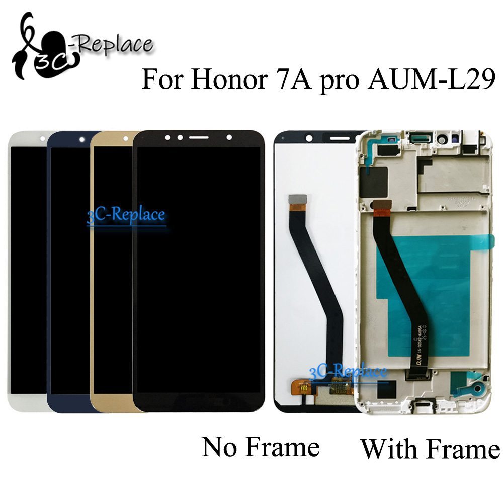 Black/White 5.7 inch For Huawei Honor 7A pro aum-l29 / Honor 7C Aum-L41 LCD Display + Touch Screen Digitizer Assembly Frame