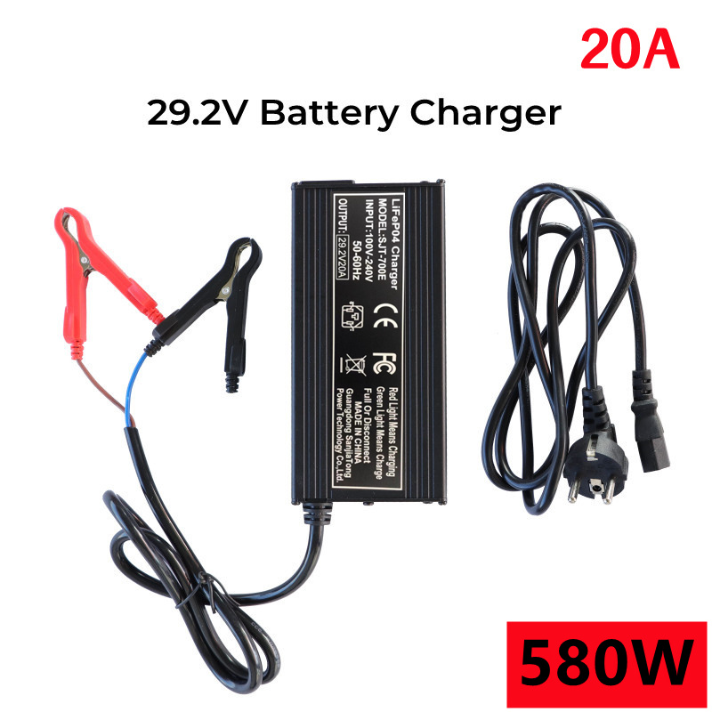 12V 24V LiFePO4 Battery Charger 20A 40A High Power Fast Charge Lithium Battery Pack Energy Storage Charger 14.6V Battery Adapter