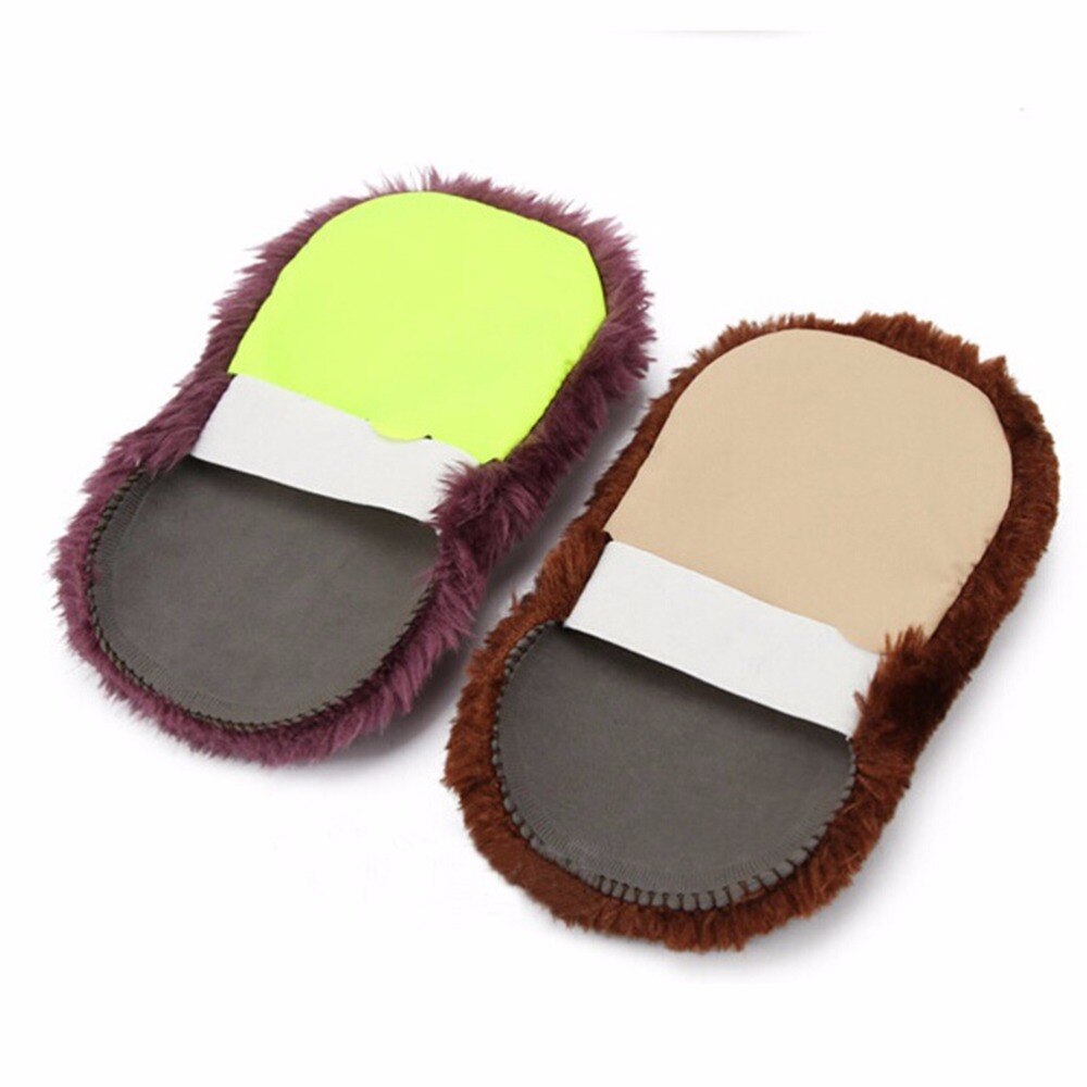 1pc zachte wollen poetsschoenen, schoonmaakhandschoenen, schoenpoetsborstel, schoenen afvegen