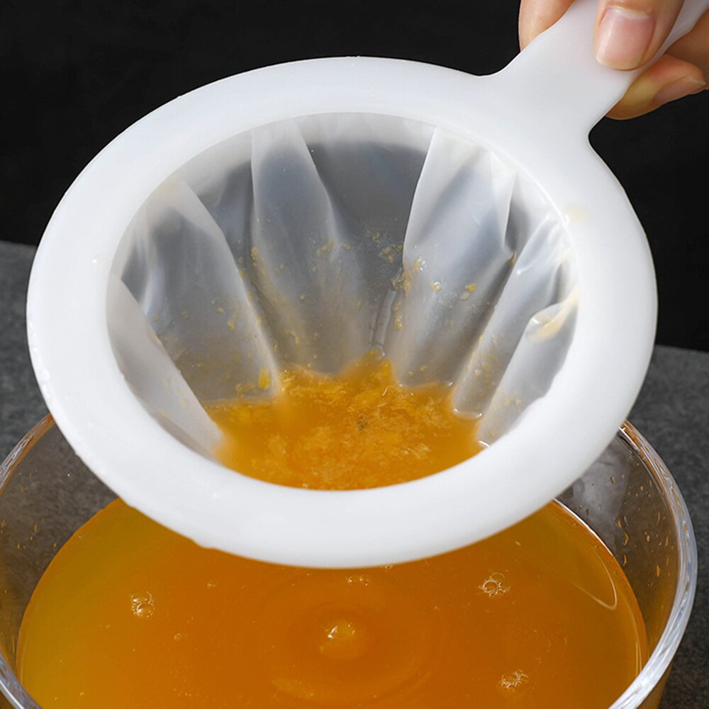 100/200/400 Meshs Soy Milk Filter Kitchen Ultra-Fine Mesh Strainer Kitchen Nylon Mesh Filter Spoon For Milk Coffee Fruit Juice