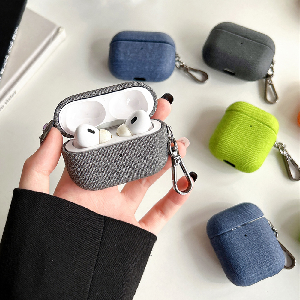 Funda protectora de tela para auriculares Apple Airpods 4, 3, 2, 1 Pro 2, con llave, cierre de Metal, funda para auriculares Bluetooth para Air Pods Pro2