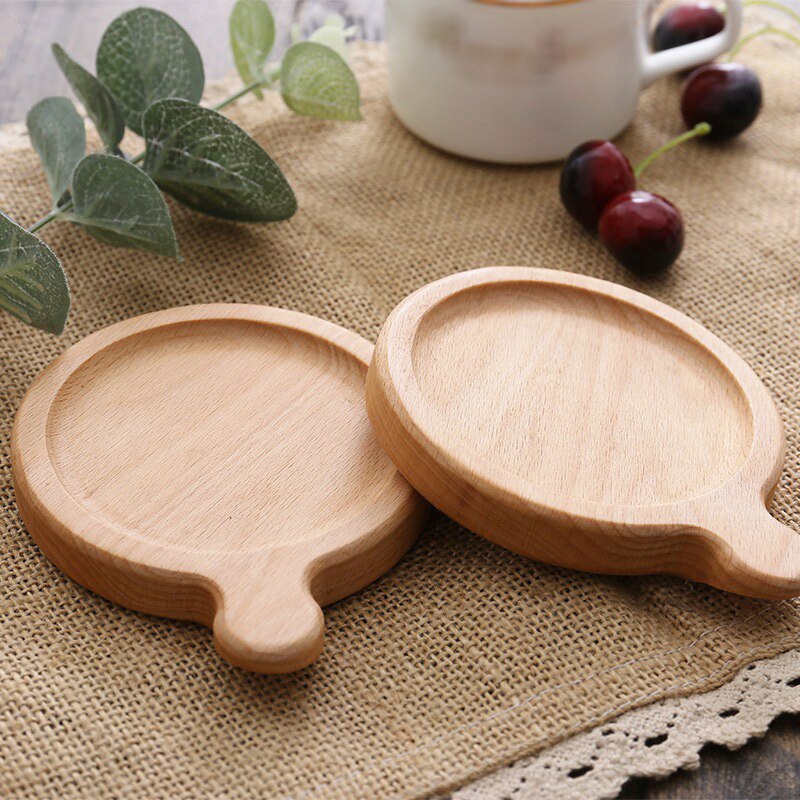 Wooden Coaster Beech Tea Coaster Potholder Coffee Cup Mat Square Round Solid Wood Coaster