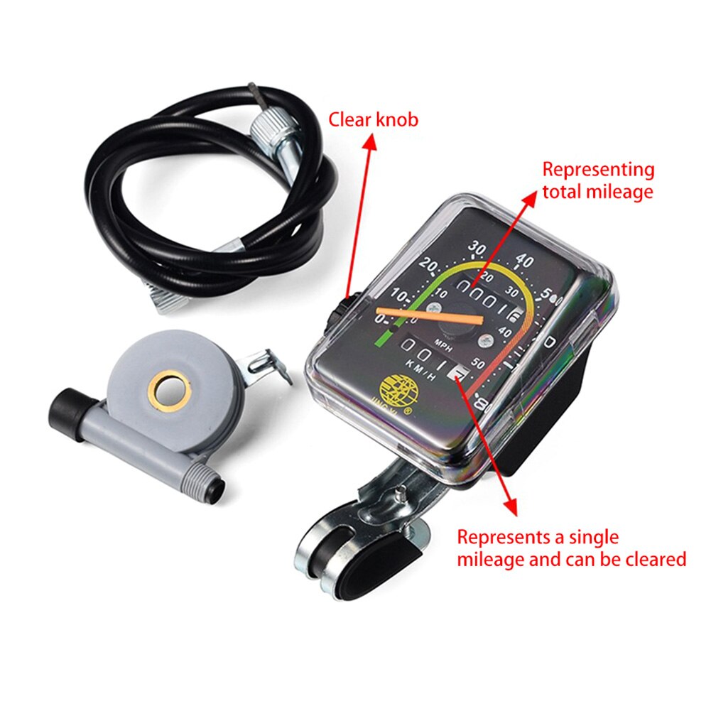 Pyörä matkamittari vedenpitävä polkupyörän nopeusmittari klassinen mekaaninen pyörätietokone yleinen pyöräilymatkamittari