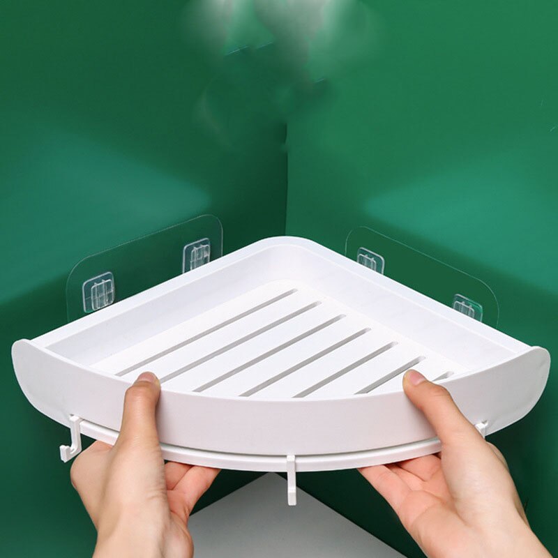 Plastique salle de bain étagère organisateur Snap Up coin étagère Caddy salle de bain coin étagère douche stockage support mural porte-shampooing