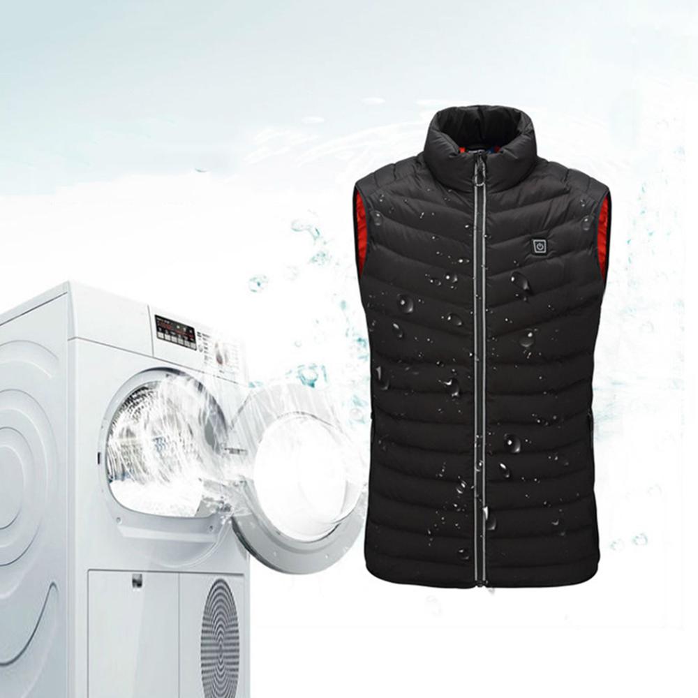 Hombres Mujeres al aire libre USB Chaleco de calefacción por infrarrojos chaqueta de talla grande esquí invierno almohadilla de calor cuerpo abrigo más cálido