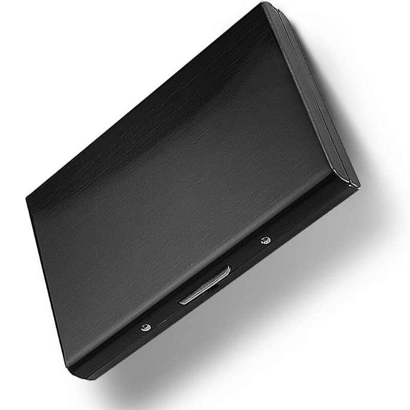 Stainless Steel Card Box Credit ID Card Business Bag Storage Metal Clip Solid Color Business: Black