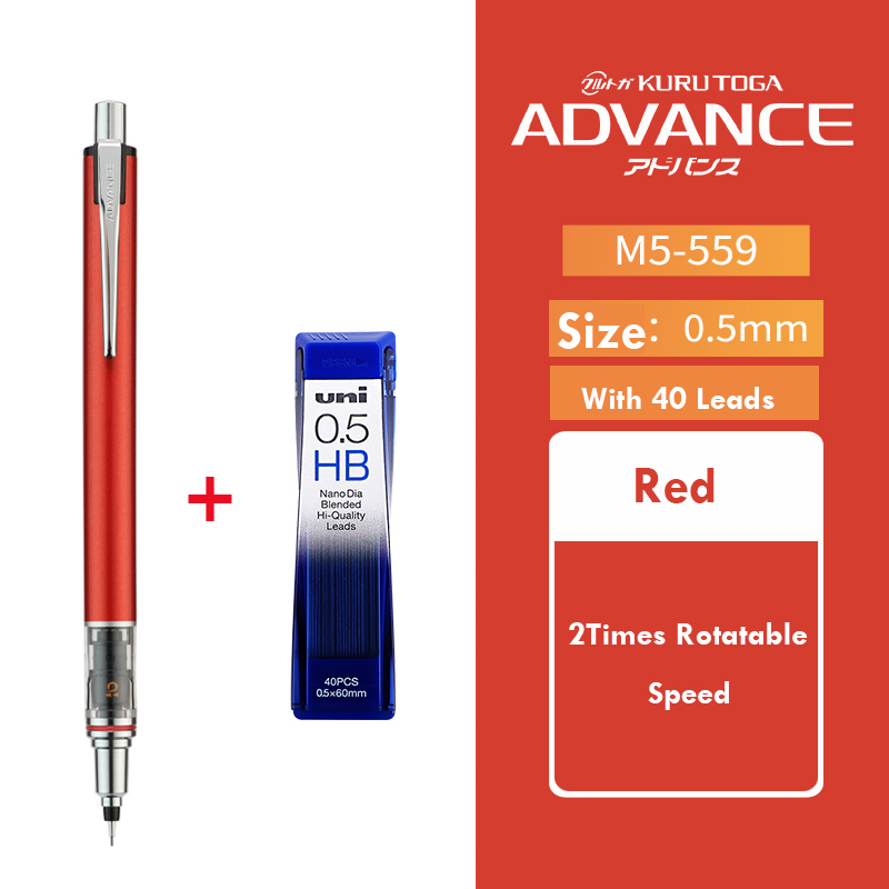 Uni Mechanical Pencil or Refill Set, KURA TOGA Auto Lead Rotary Advance Anti-Broken Core Japan Stationery механический карандаш: green