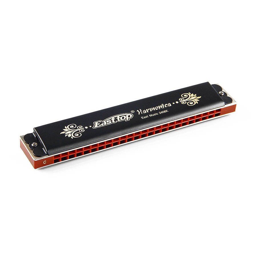 Easttop Tremolo T2406K 24 Gaten Harmonica Tremolo Harmonica, Mondharmonica Zwarte Verf Grandado