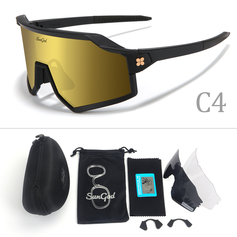 SunGod Cycling Glasses UV400 Man Mountain Bike Glasses Bicycle Fishing Sports Sunglasses Polarized Cycling Sunglasses Eyewear: WHITE