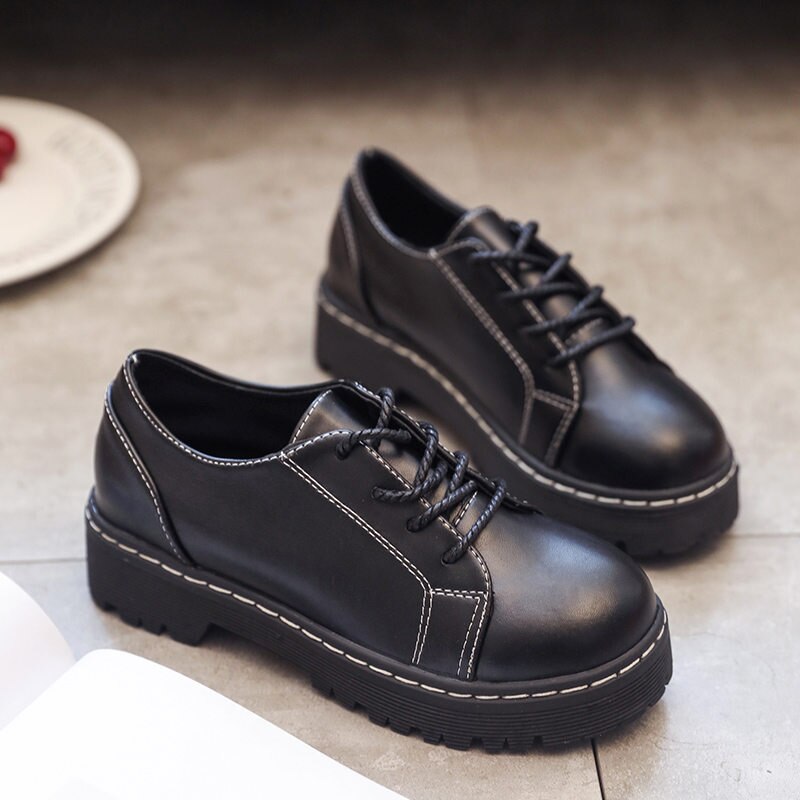 Calzado para uniforme escolar japonés Jk zapatos de estudiante niñas mujeres Kawaii Lolita Soft Girl punta redonda plataforma zapatos de charol