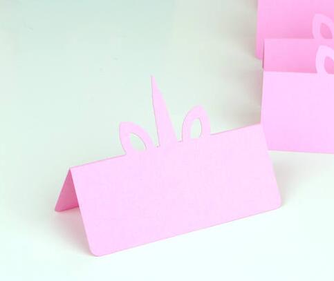Le Orecchie e Corno di Unicorno primo Compleanno Segnaposto di colore personalizzato da sposa di Ricezione Dei Posti A Sedere Escort baby shower segnaposti