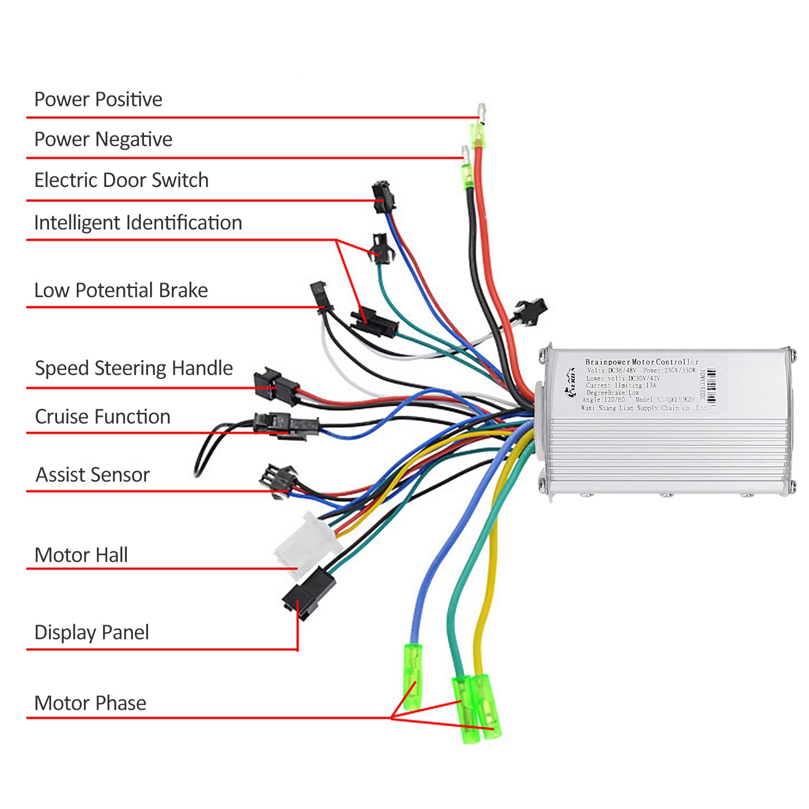 24V/36V/48V 250W/350W Electric Bike Scooter Brushless Controller LCD Display Panel E-bike Brushless Controller Kit E-bike Parts