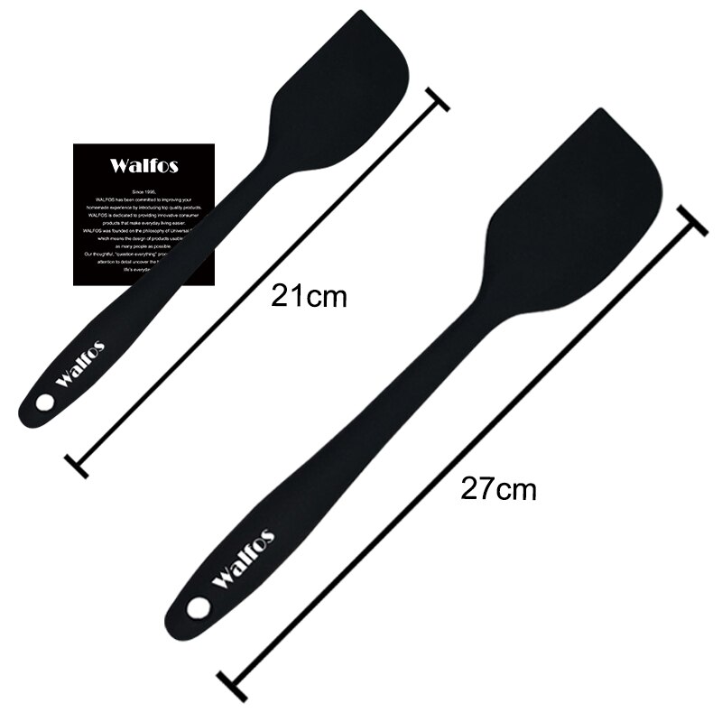 WALFOS 2Stck Silikon Spachtel einstellen Kochen Nicht Stock Butter Cookie Gebäck Schaber Küche Backen Spachtel Freies: 2 Schwarz