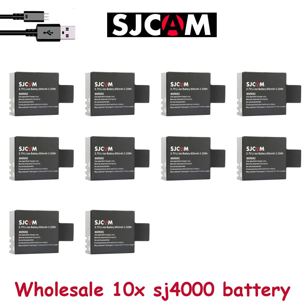 10x SJCAM sj4000 battery bateria sj 4000 for SJCAM SJ4000 SJ 4000 5000 6000 1080P sj7000 sj9000 M10 camera accessories