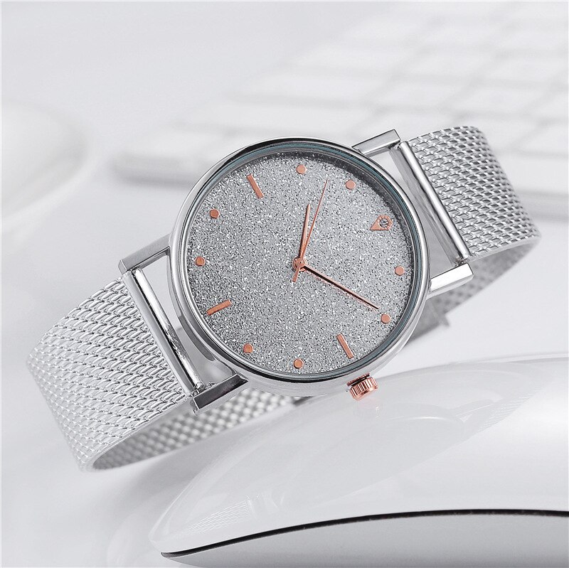 frauen Uhren Edelstahl Zifferblatt Casual Armband Uhr Damen Luxus Quarzuhr Zegarek Damski Reloj Mujer