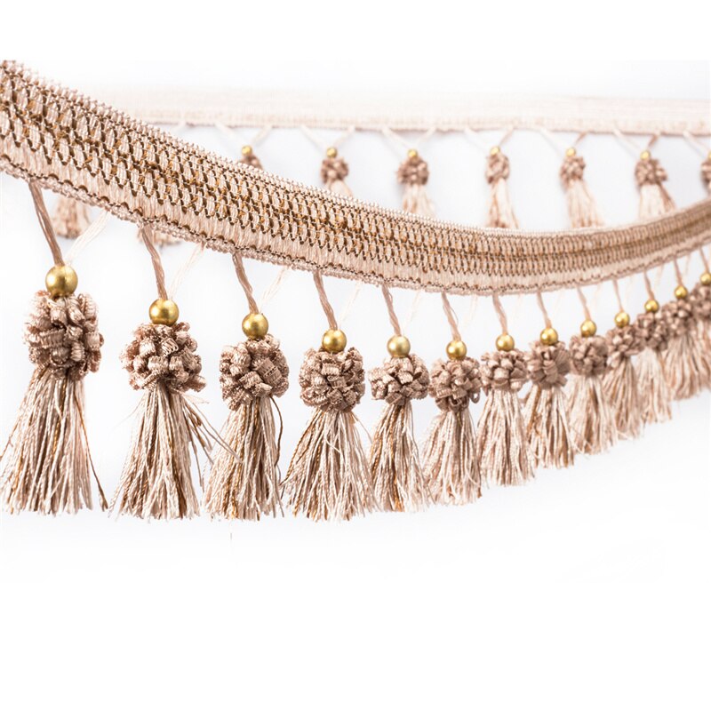 Rideau à franges avec des perles en cuivre en métal de 1M, bricolage soi-même, pour robe latine, rideau de vêtement, accessoires de couture décoratifs, ruban d'habillage