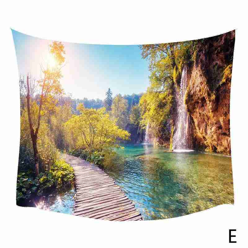 Foresta Pianta Paesaggio Arazzo Paesaggio Naturale Arazzo Mandala Coperte E plaid Parete hippy Indiano Della Boemia sospeso arredamento Copriletto C4T0: E
