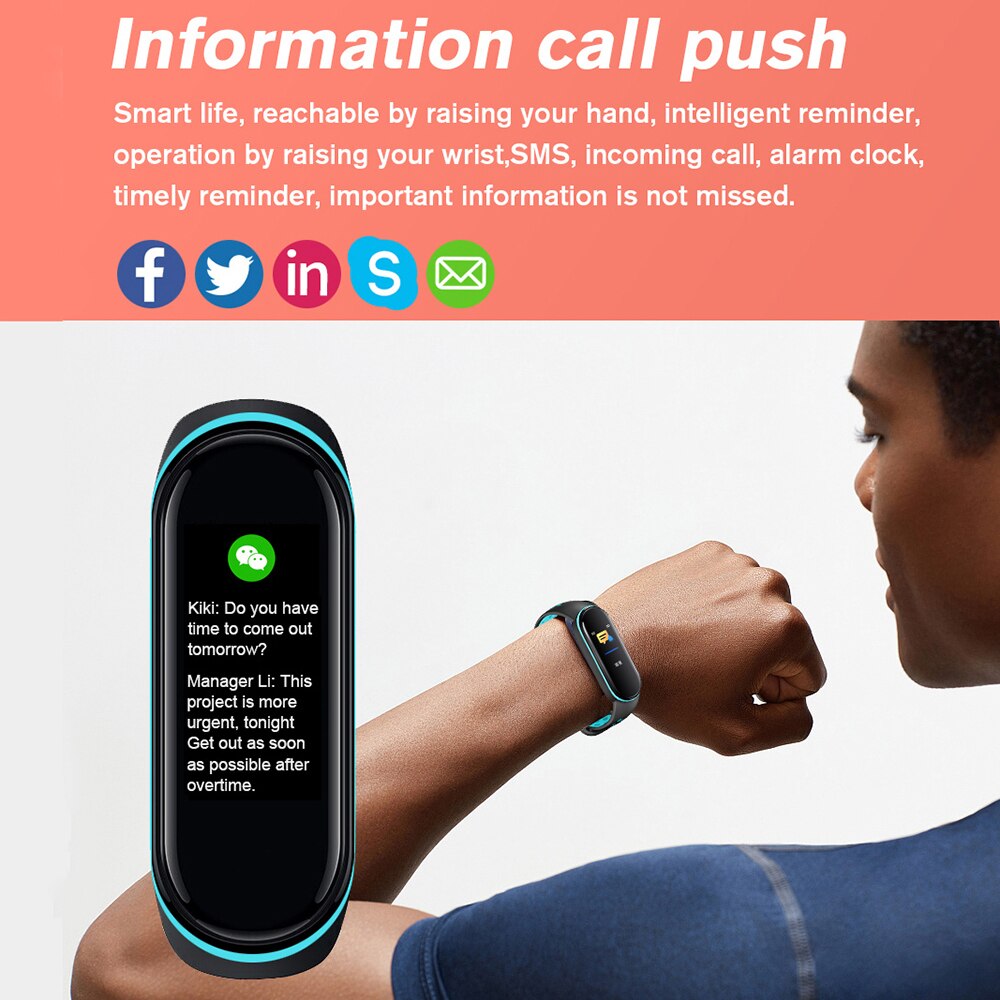 M6 pro smartband-uhren für damen und herren mit herzfrequenzmesser, blutdruckmessgerät, schlafüberwachung, schrittzähler und smart-armband für android und ios