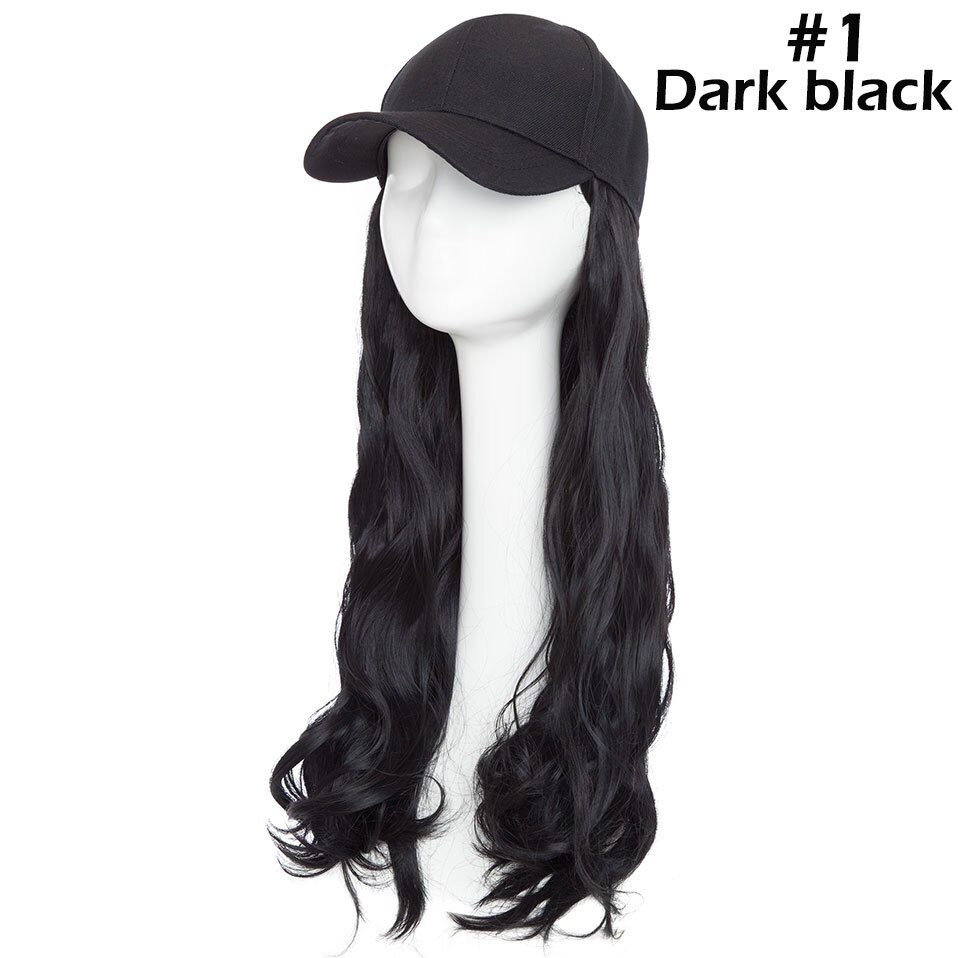 Snoilite 16 Inch Golvend Haar Extensions Met Black Cap Lange Synthetische Uitbreiding Haar Integreren Cap Met Haar Voor Girl Party: #1