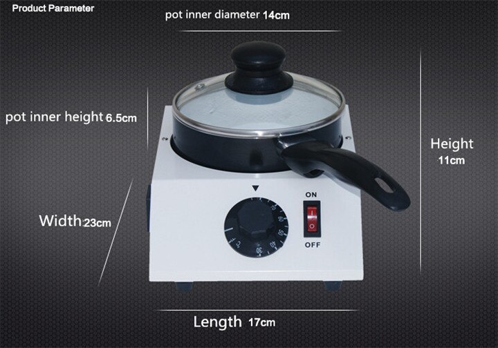 Elektrisk smältmaskin för choklad en kastrull keramisk non-stick grythärdande cylinder smältpanna 220v 110v