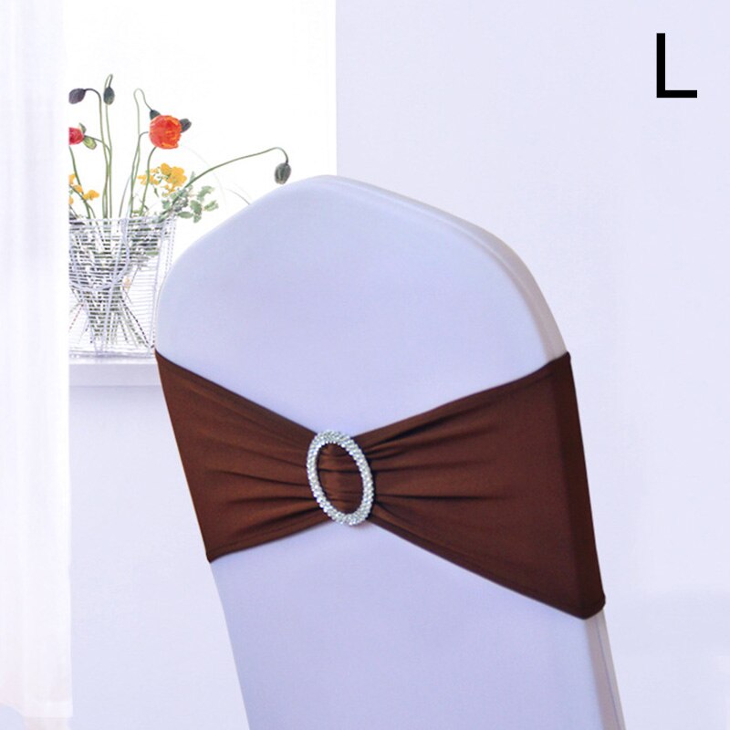 Elastische Spandex Stoel Bow Sash Stretch Lycra Stoel Sjerp Band Met Ronde Gesp Slider Voor Banket Hotel Bruiloft Decoratie: L