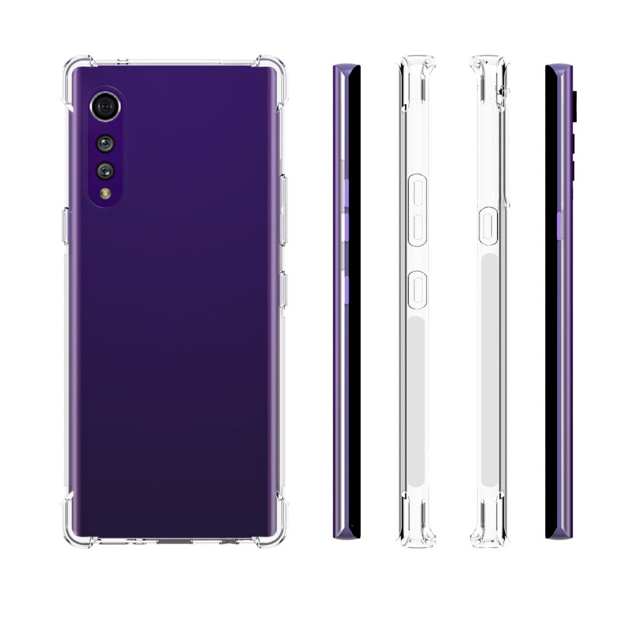 per LG Caso di Velluto + Vetro Temperato Trasparente Molle Del gel Della Pelle G9 Trasparente Della Copertura Del silicone