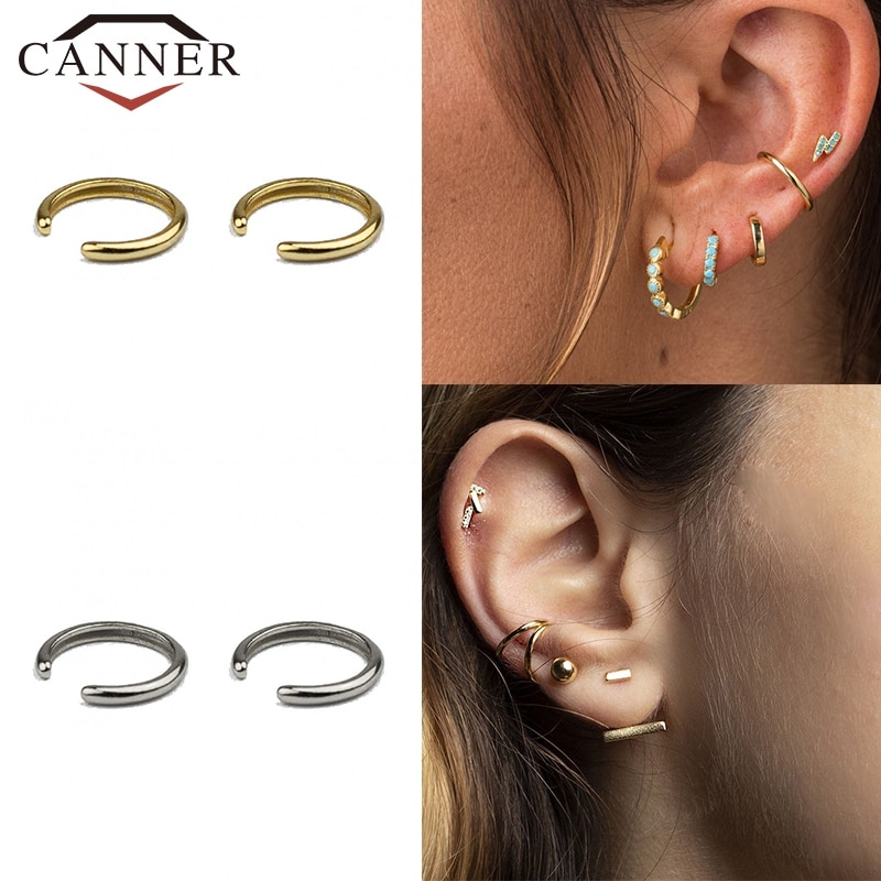 925 Sterling Silver Ear Cuff Clip Earrings for Women Minimalist Without Piercing Clip on Earrings Jewelry