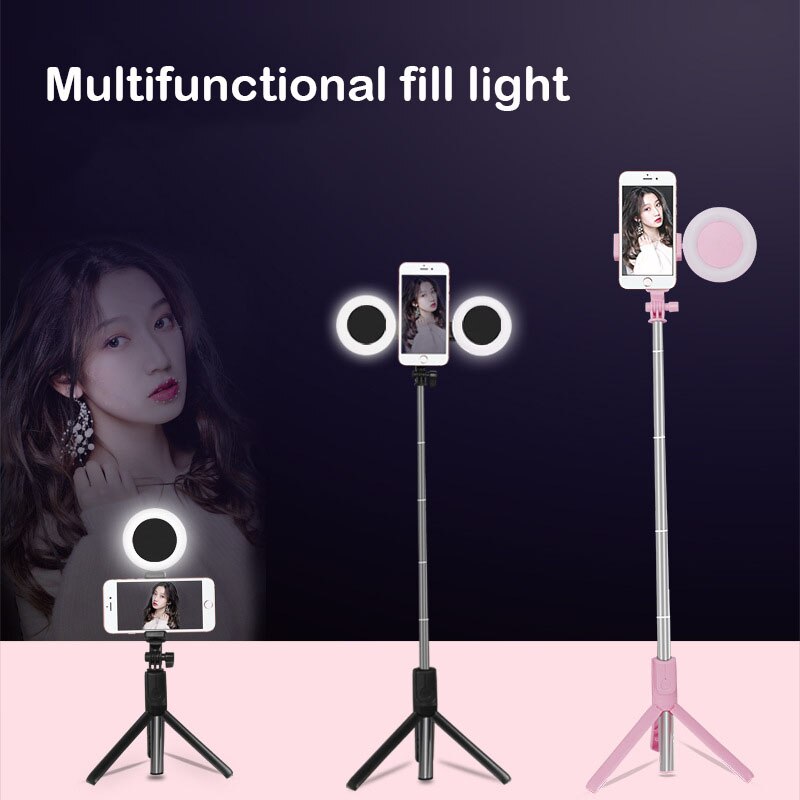 3 in 1 LED Füllen Licht bluetooth Wireless Selfie Stick Stativ Erweiterbar Einbein Für iPhone Für Huawei xiaomi smartphone Stativ