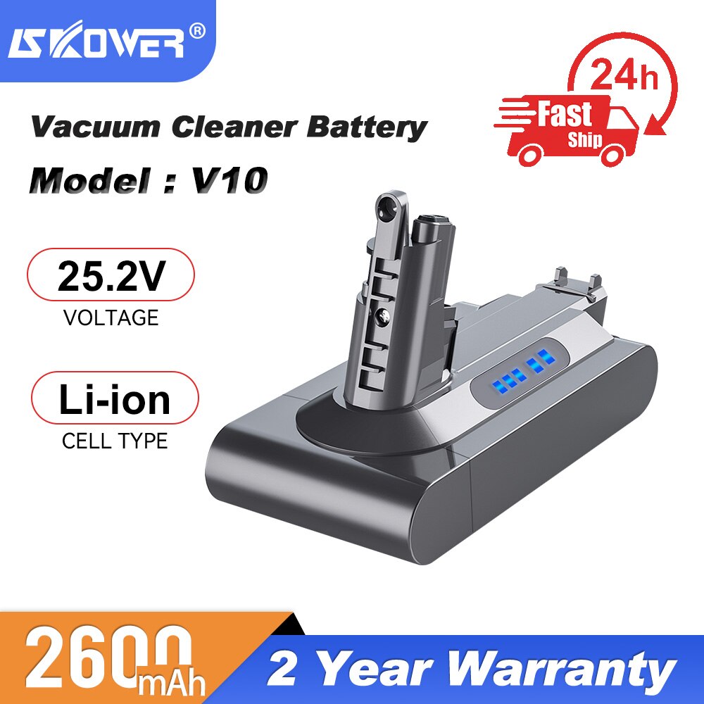 Skower 21.6v støvsuger batteri til dyson  v6 v7 v8 v10 erstatning bateria  dc58 dc62 sv03 sv07 sv09 v7 v8 v10 støvsuger