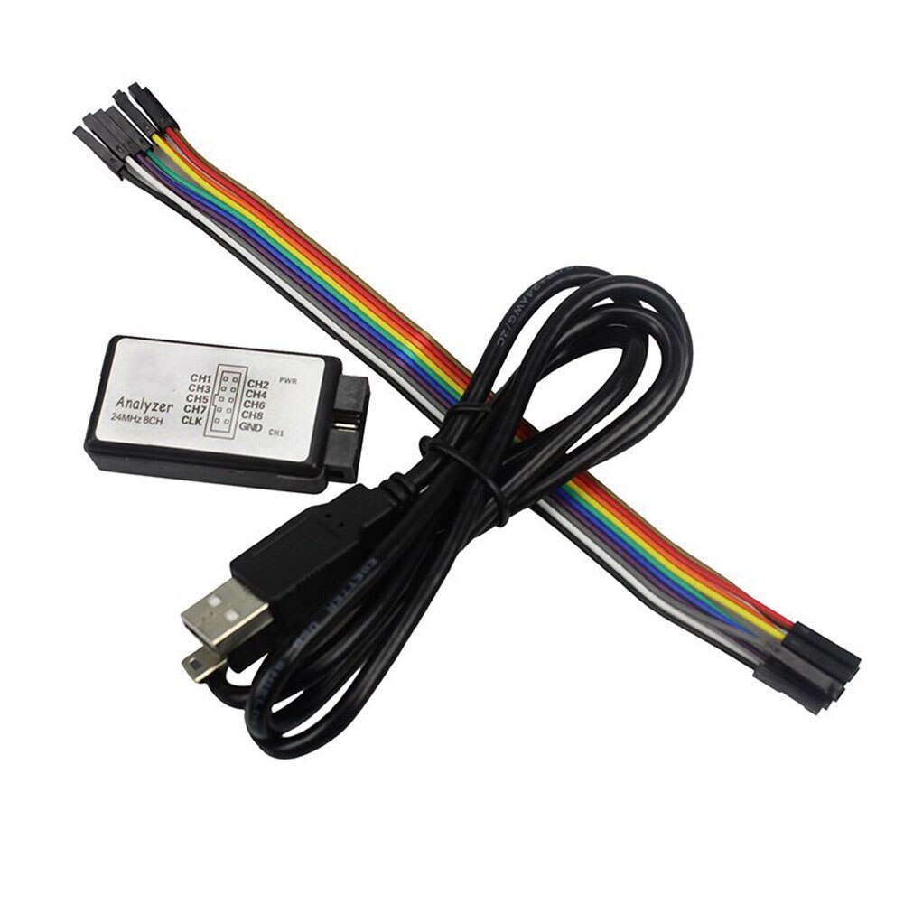 24M Logik Analyzer Daten Hochladen USB angetrieben Mikrocontroller Professionelle Messung 8 Kanäle Eingang Praktische Zubehör
