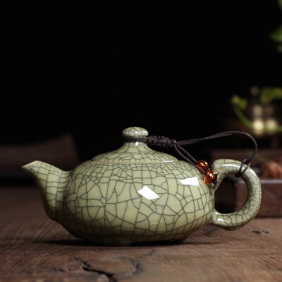 170ml Crackle Glaze Brother Kiln Longquan Celadon Exquisite Teapot Zisha Ceramics Arts yixing Clay Antique Porcelain Tea set: E