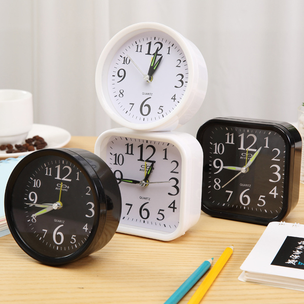 Alarm Clock Bedroom Bedside Clock Desktop Clocks Table Battery Analogue Clocks Analog Alarm Snooze Home Decoration