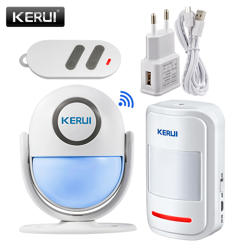 KERUI Alarm Systems Security Alarm Burglar Infrared Motion Sensor Detector 120DB Welcome Door Bell Host WIFI Alarm System Kit: WIFI WP7 kit2 / EU Plug