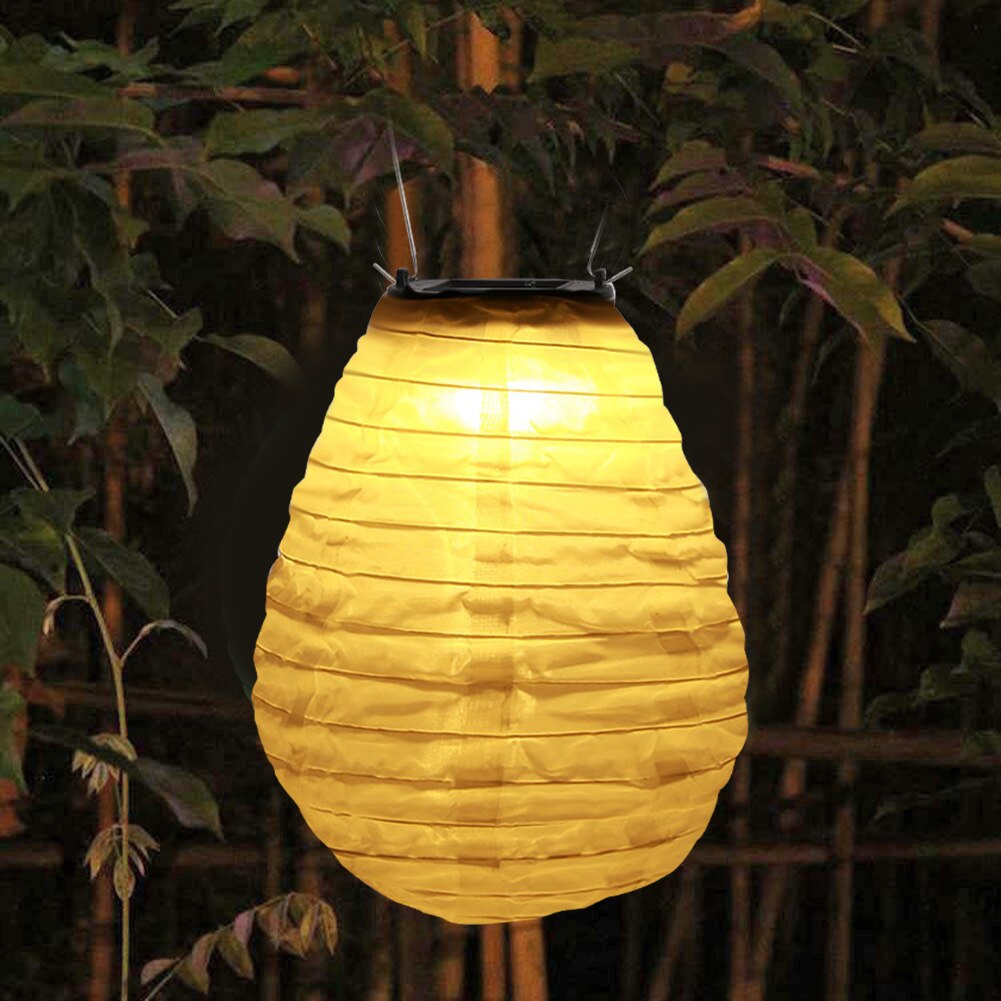 8 Inch Solar Led Lantaarn Licht Outdoor Tuin Waterdichte Hang Chinese Papieren Lantaarns Voor Bruiloft Verjaardag