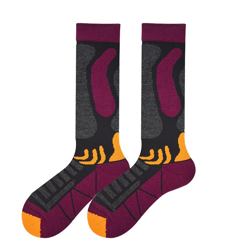 Wool Socks Outdoor Thickened Sports Ski Socks Long Tube Walking Warm And Breathable Quick Dry Socks Cycling Running Sports Socks: Color 4