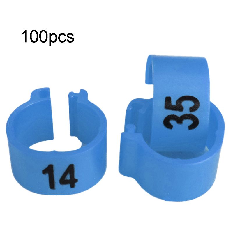 100 Stuks Nummer Erkenning Vogel Voet Ring Soorten Identificeren Duif Bands Training 667A: Blue