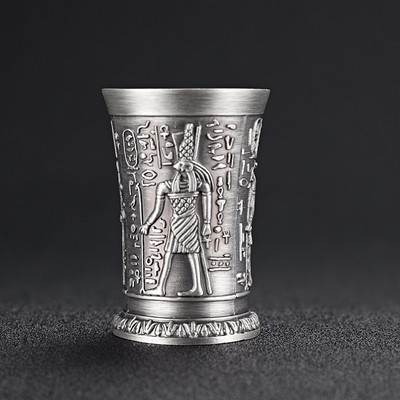 Copa de cobre de bronce antiguo de Egipto, vaso de chupito en 3D, licor de vino, espíritus, Cleopatra, Rameses, Rah, Vidro, Verre a vin, 3 piezas: 3 Pcs Ra 1
