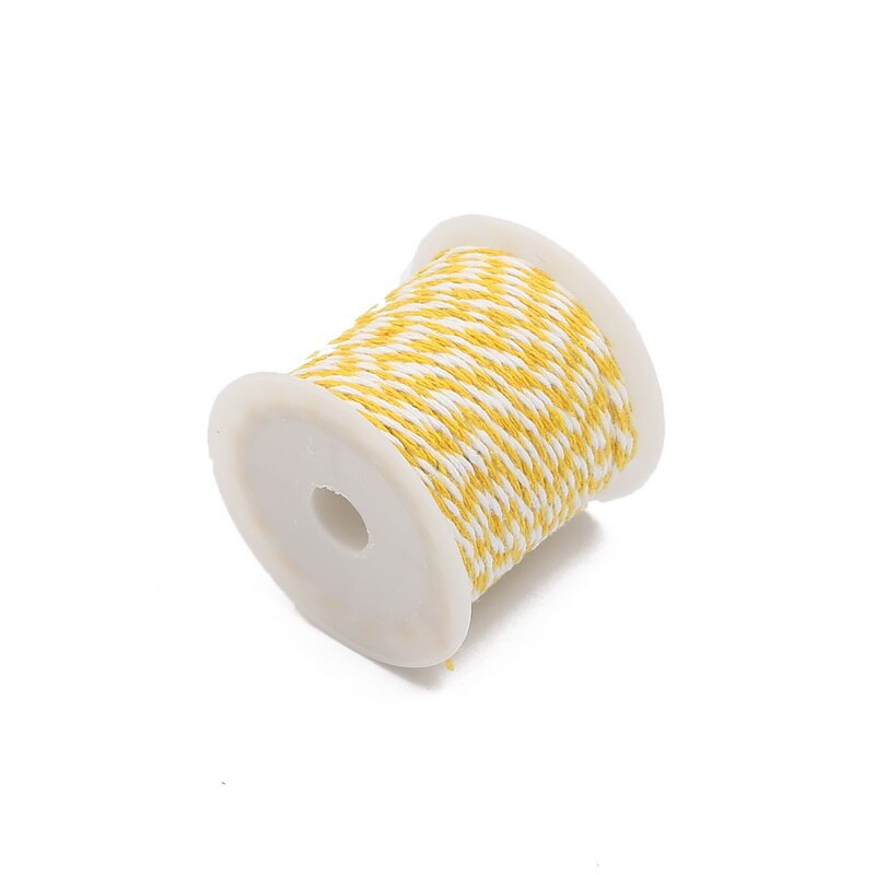 10m/roll bicolore coton cordon coloré cordon corde Beige torsadé artisanat macramé chaîne bricolage maison Textile mariage décoratif approvisionnement: Yellow
