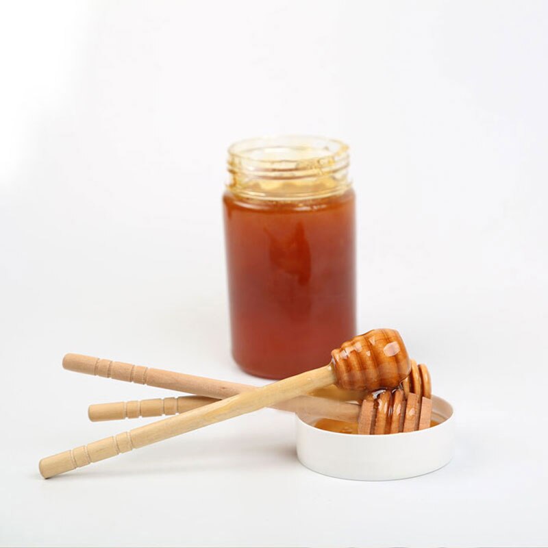 Mini Houten Honingsstok Honing Dipper Party Supply Voor Honey Pot Lange Steel Mixing Stick