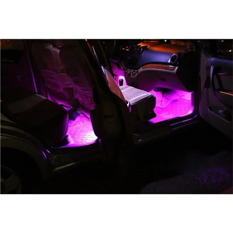 Striscia portato RGB per auto 12V che cambia colore Luce ambientale con telecomando per la decorazione di interni dell'auto messa in piega 1 impostato
