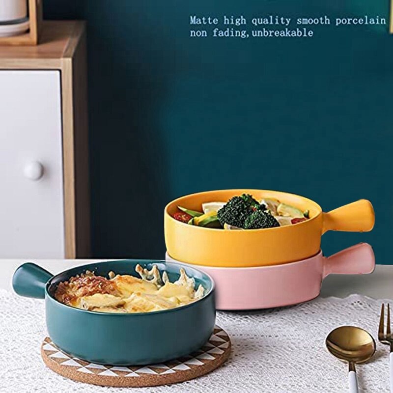 Ceramic Bowl With Handle Bowl Soup Ramen Bowl Shatterproof Dishwasher And Microwave Safe Kitchen Porcelain Bowl