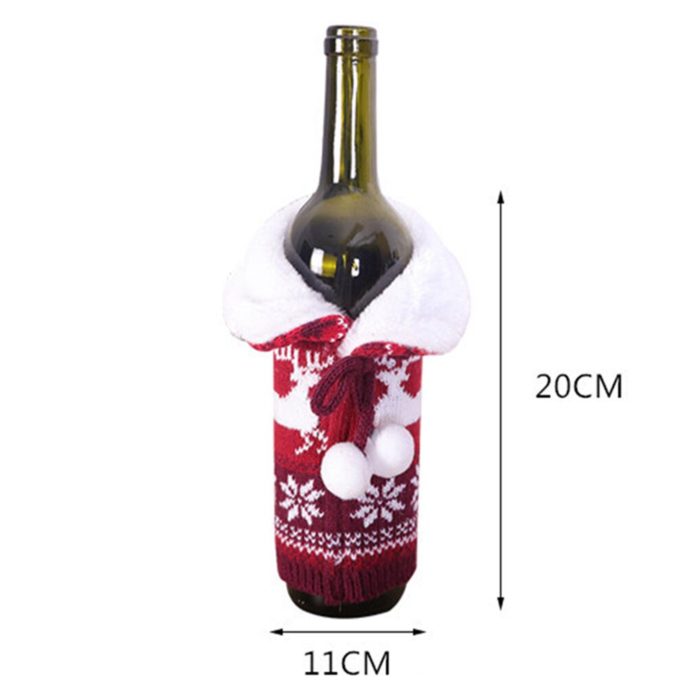 Łoś bożonarodzeniowy sweter pokrowiec na termofor robić wina, wielokrotnego użytku pokrowiec na termofor robić wina na przyjęcie świąteczne dekoracja stołu świątecznego, A