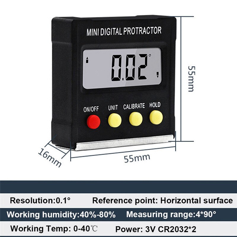 1PC Digital Inclinometer Spirit Level Protractor Angle Finder Gauge Meter Bevel