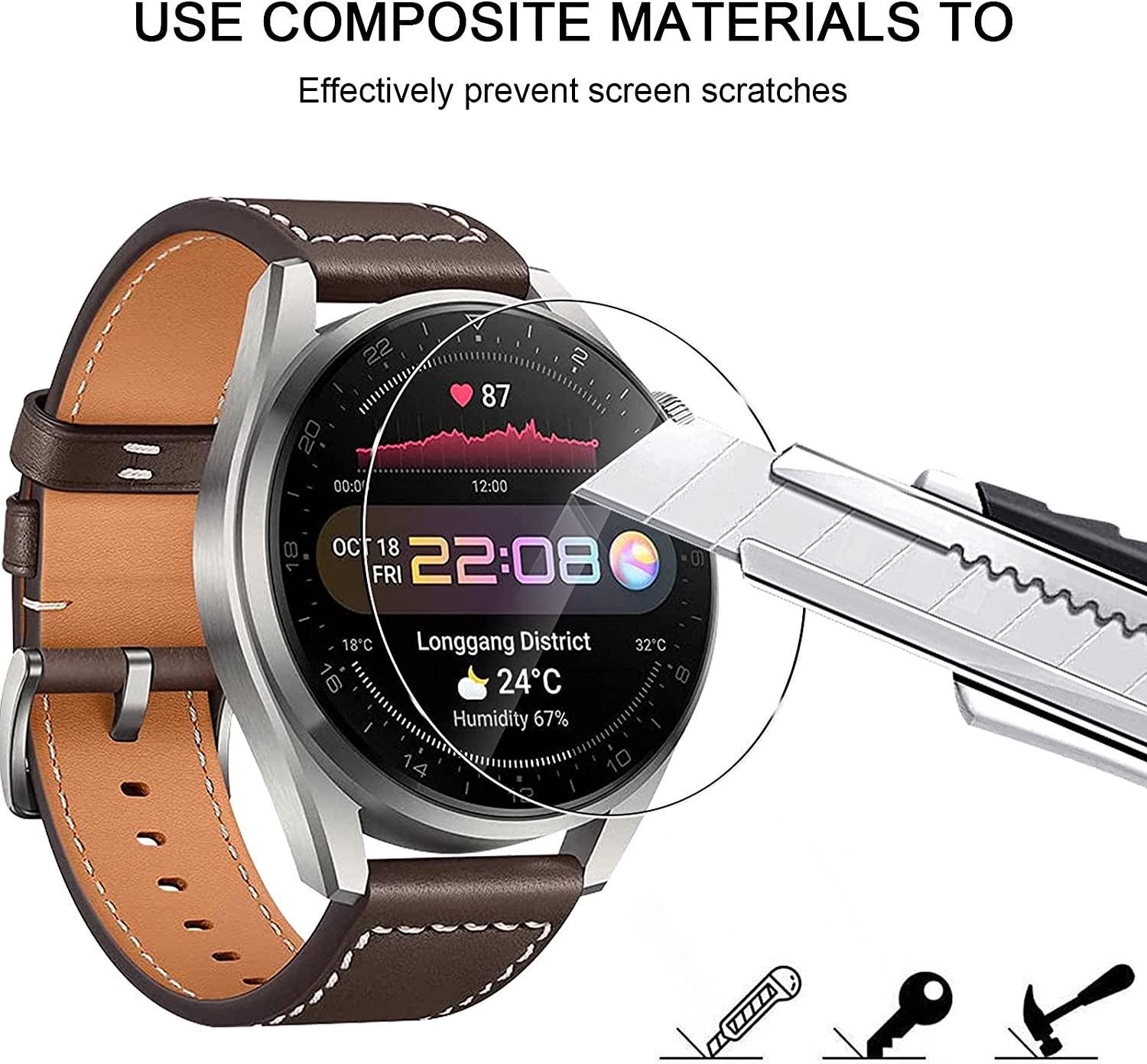 Vetro temperato per Huawei Watch 3 Pro 48mm 46mm accessori smartwatch pellicola protettiva HD pellicola salvaschermo per Huawei Watch 3