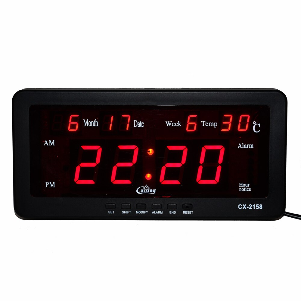Electronic LED Digital Calendar Alarm Clock with Temperature date and week Desk or Wall Mount for Living Room Study Shelf