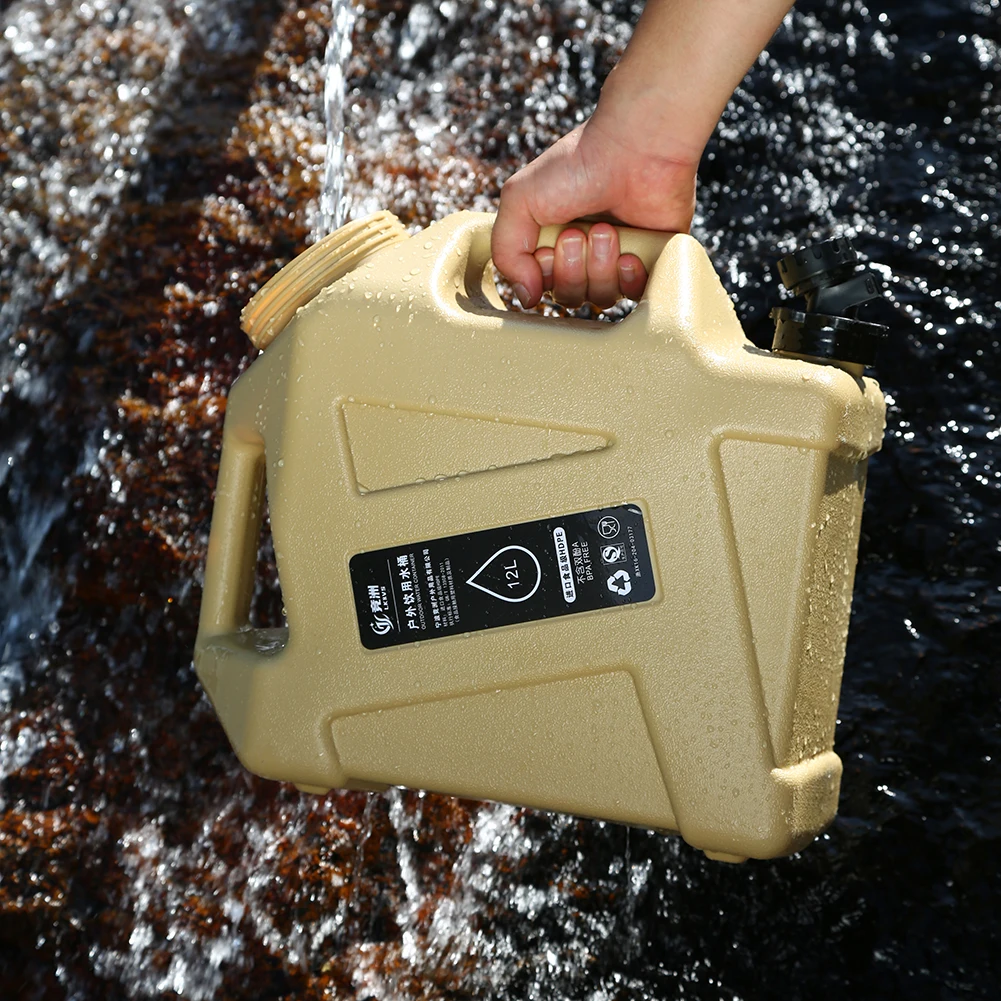 12L Wassereimer Auto Trinkwasserkanister Camping Wasservorratsbehälter mit abnehmbarem Wasserhahn draussen Lager Reise Angeln