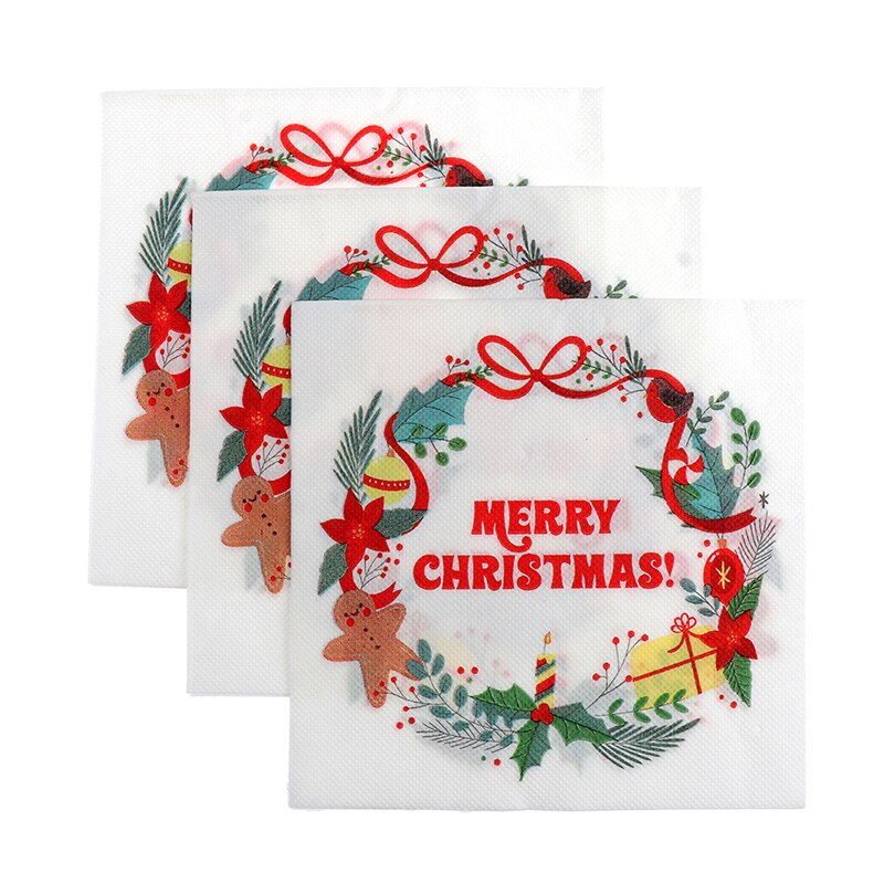 20 pièces/ensemble belles serviettes d'impression serviettes de noël serviettes de sapin de noël pour la fête de magasin à domicile